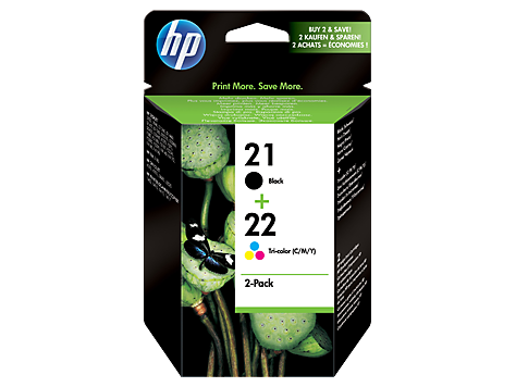 HP 21 Black/22 Tri-color 2-pack Original Ink Cartridges