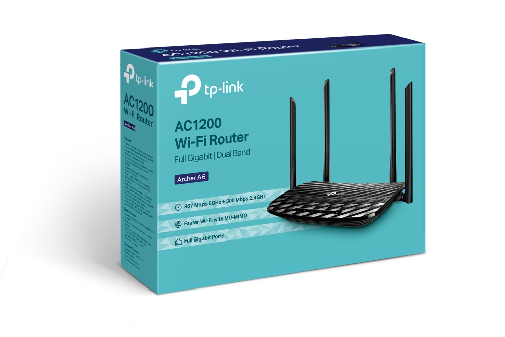 TP-Link ( Archer A6 ) AC1200 Wireless MU-MIMO Gigabit Router