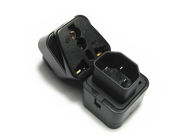 IEC C14 to Universal Female AU US UK EU C13 &1 (2in1) Adapter Power Plug/Socket
