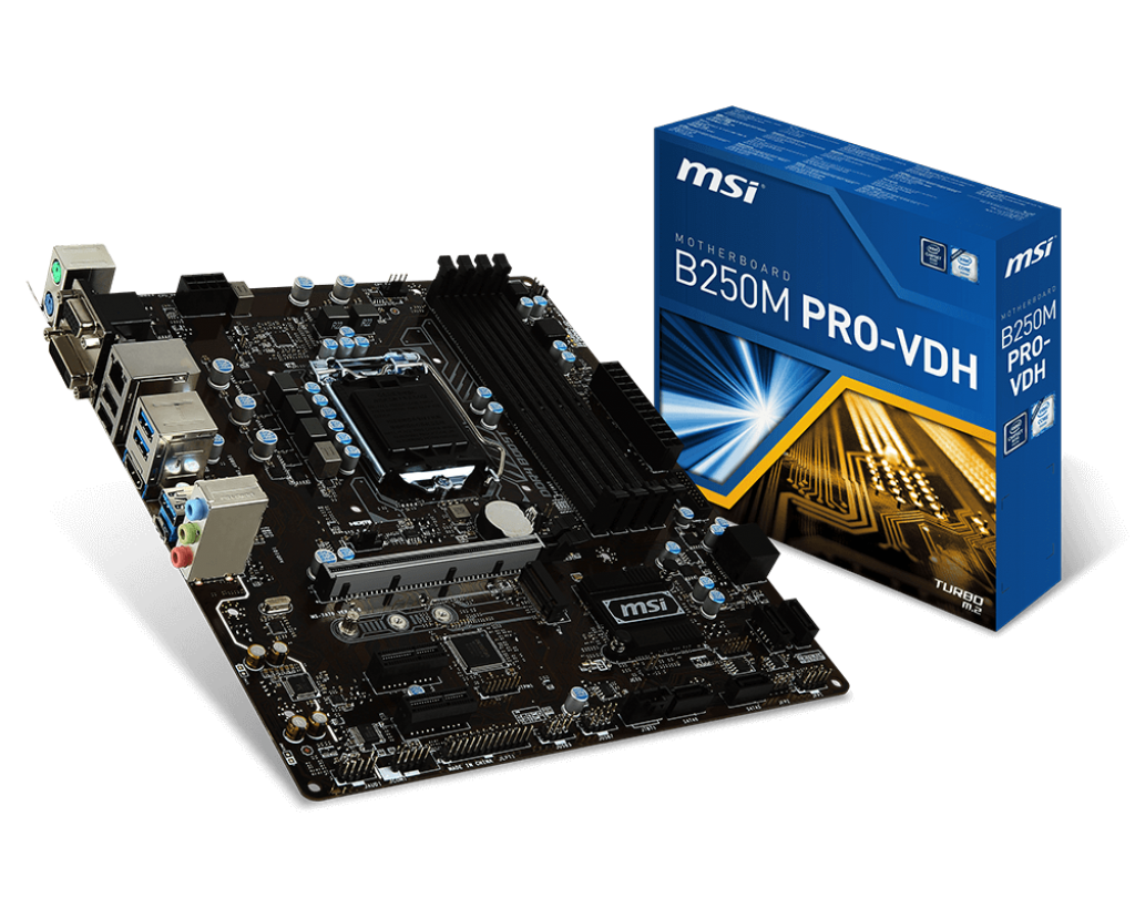 MSI B250M PRO-VDH LGA 1151 Intel B250 HDMI SATA 6Gb/s USB 3.1 Micro ATX Intel Motherboard