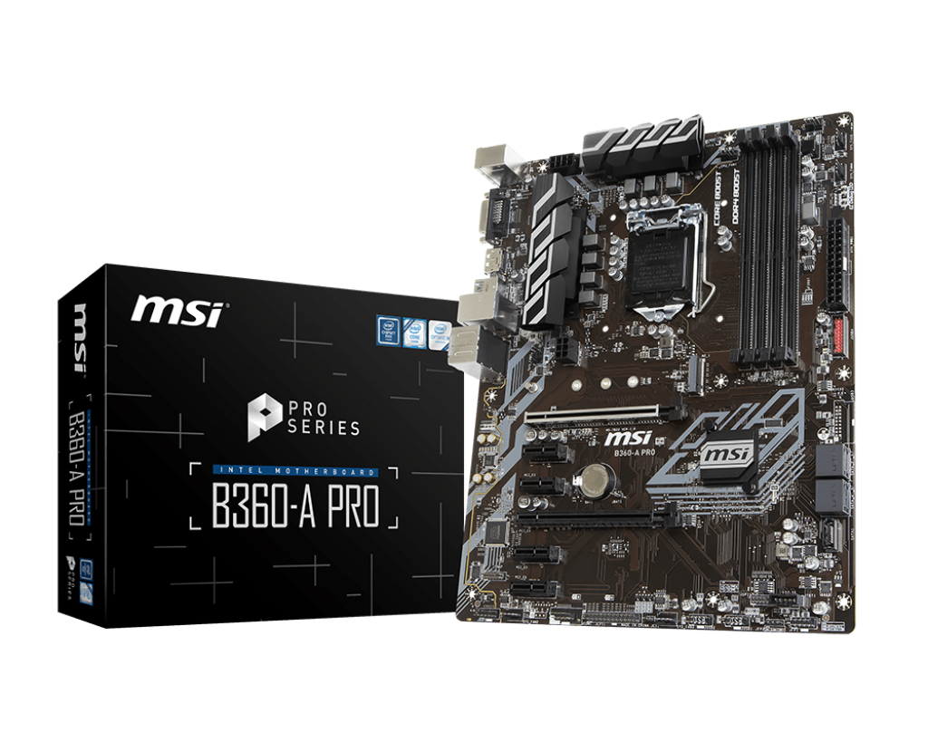 MSI B360-A PRO LGA 1151 (300 Series) Intel B360 SATA 6Gb/s ATX Intel Motherboard