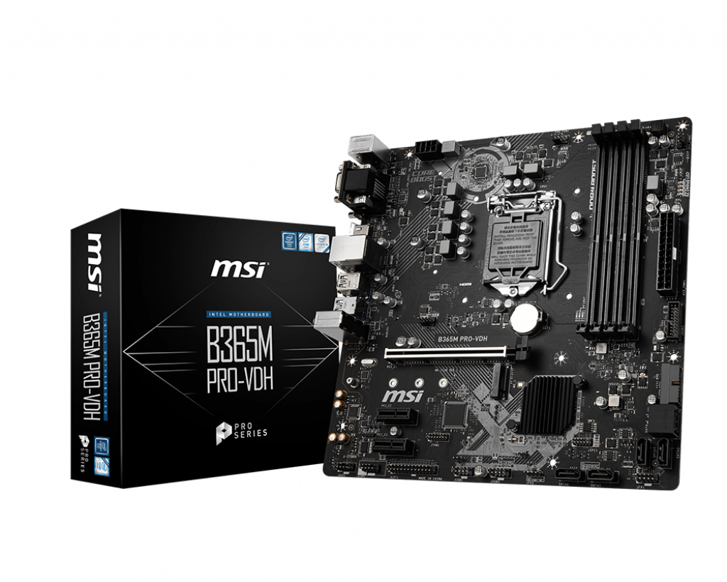 MSI PRO B365M PRO-VDH LGA 1151 (300 Series) Intel B365 SATA 6Gb/s Micro ATX Intel Motherboard