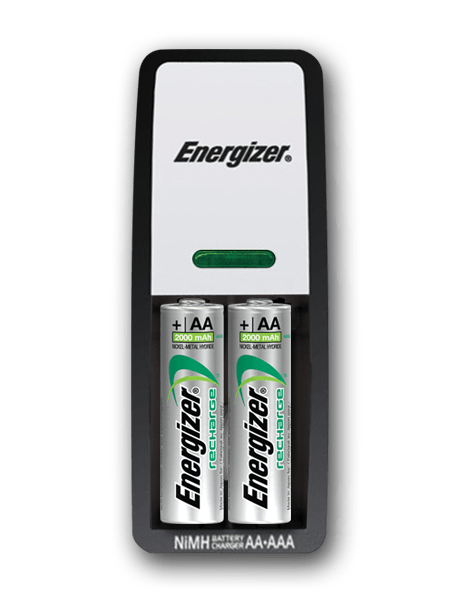 Energizer Mini AA/AAA Charger with 2-AA NiMH Rechargeable Batteries