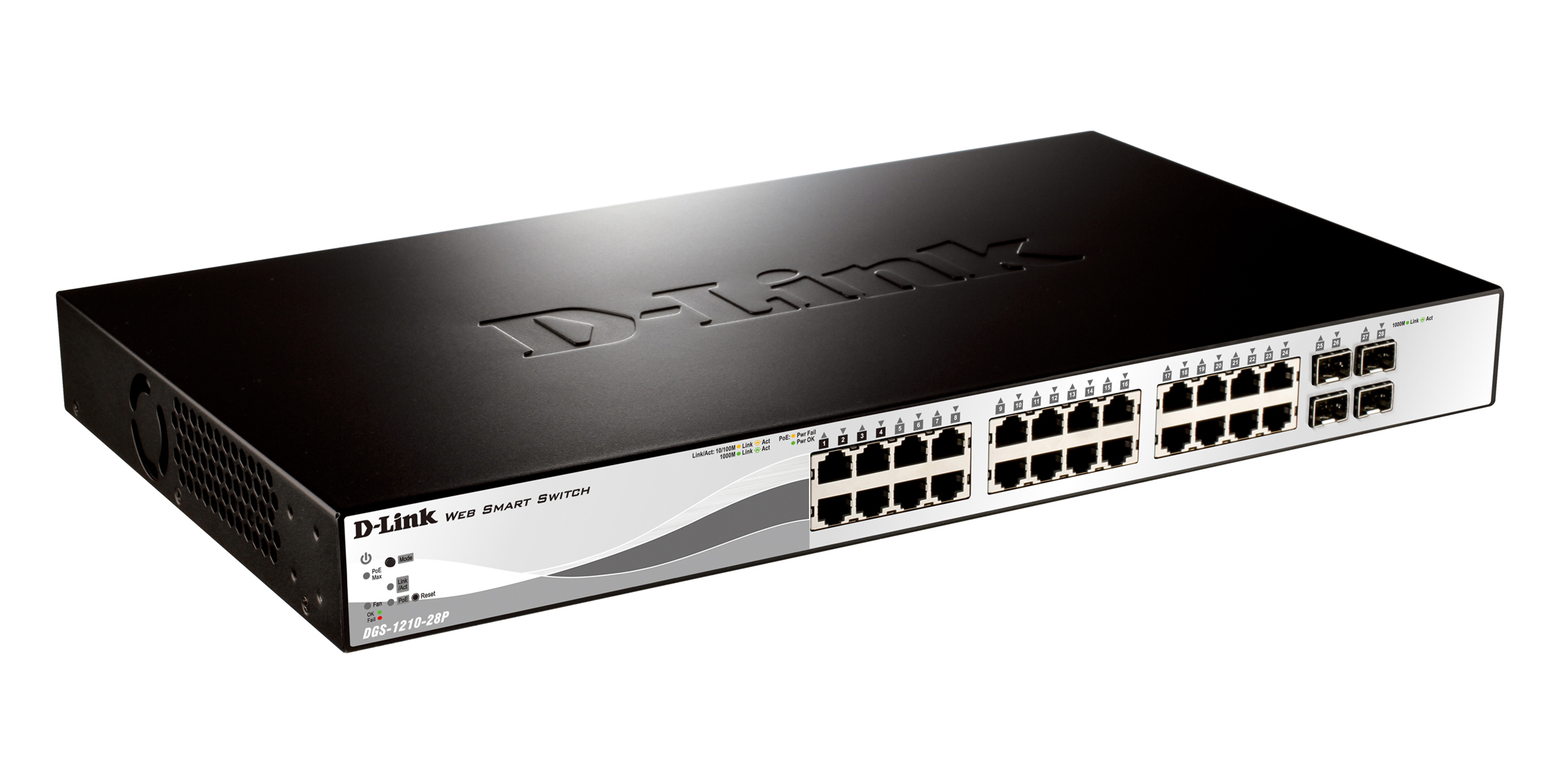 D-Link 28-Port Gigabit WebSmart PoE Switch with 24 UTP and 4 SFP Ports