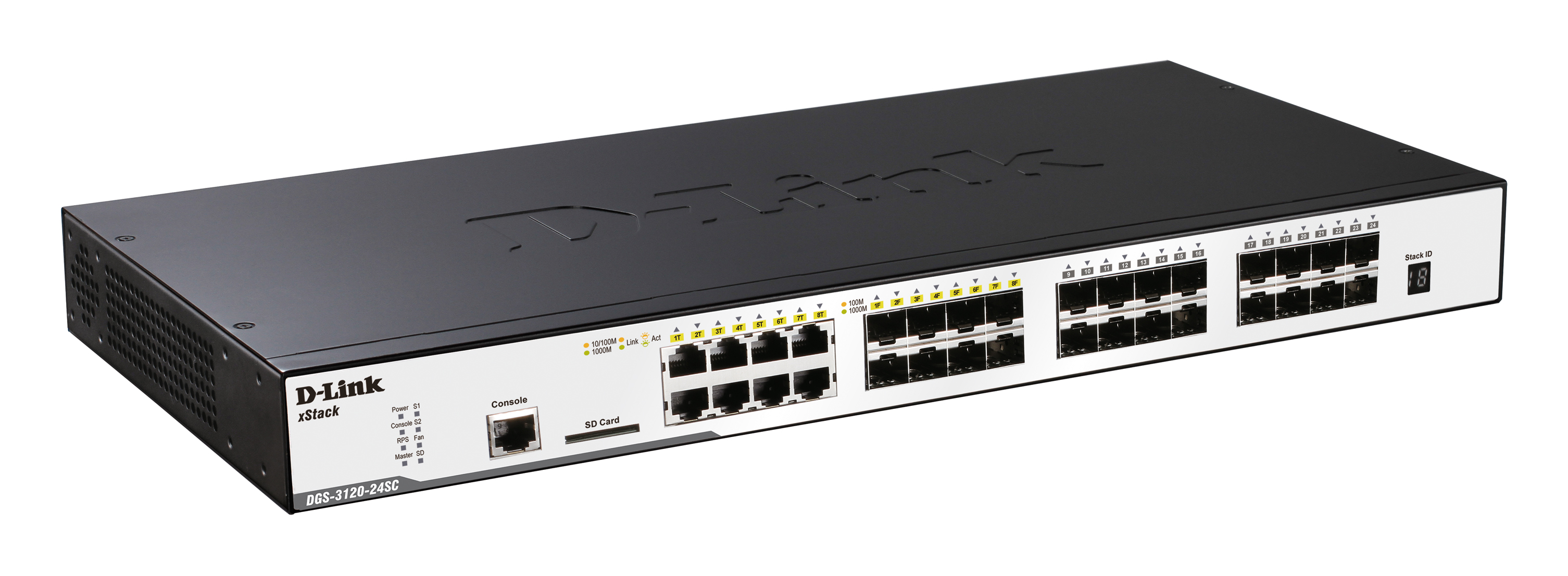 D-Link 24-Port Managed L2+ Gigabit Switch, physical stacking