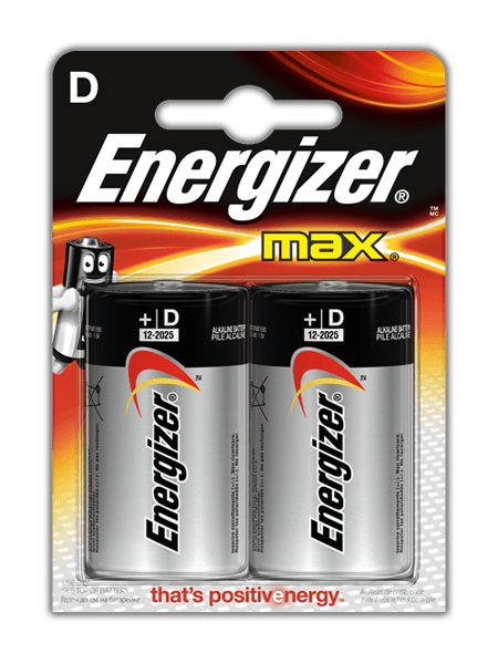 Energizer MAX – D Batteries 1.5v DLR20 ( 2 Pack )