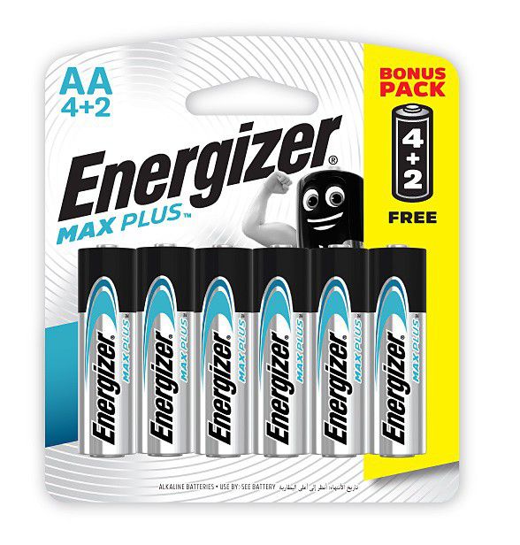 Energizer® MAX PLUS – AA Batteries 1.5V AA LR6 ( 4 Pack + 2 Free )