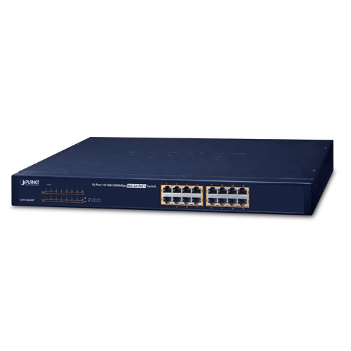 PLANET GSW-1600HP 16-Port 10/100/1000Mbps 802.3at PoE+ Ethernet Switch (220W)
