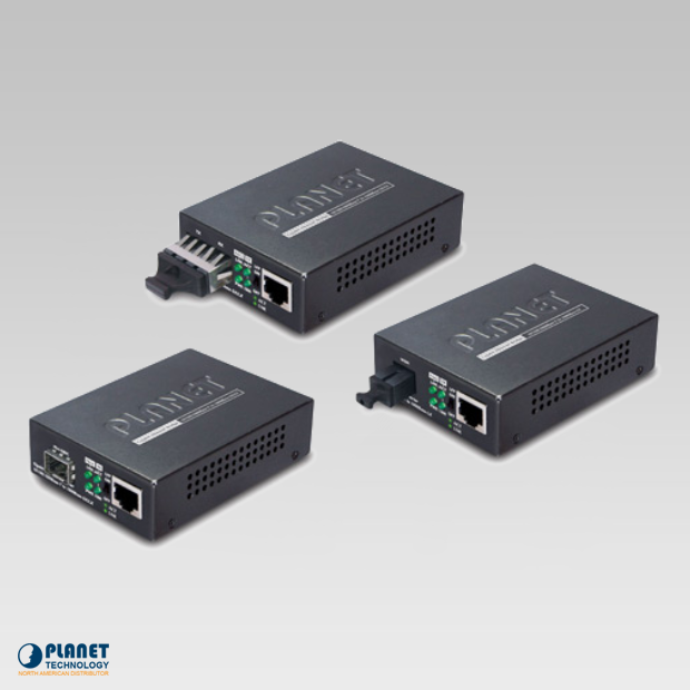 Planet (GT-802S) 10/100/1000Base-T to 1000LX Gigabit Media Converter (SM, SC, 10km)