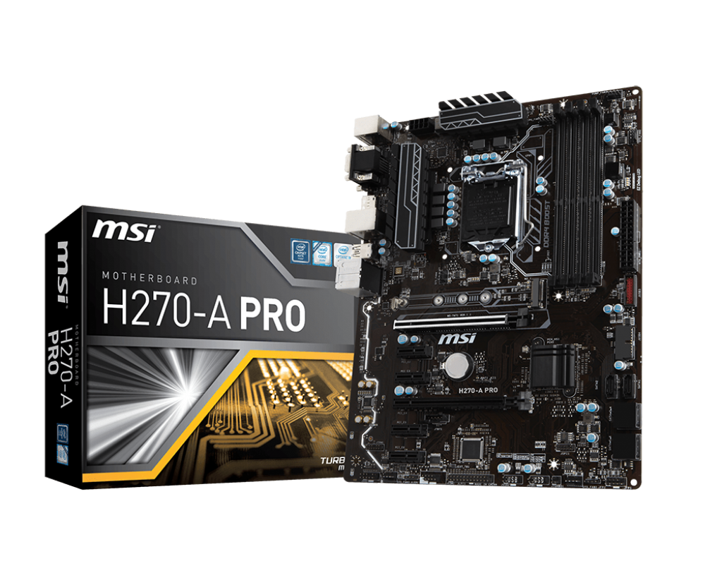 MSI H270-A PRO LGA1151/ Intel H270/ DDR4/ 2-Way CrossFireX/ SATA3&USB3.1/ M.2/ A&GbE/ ATX Motherboard