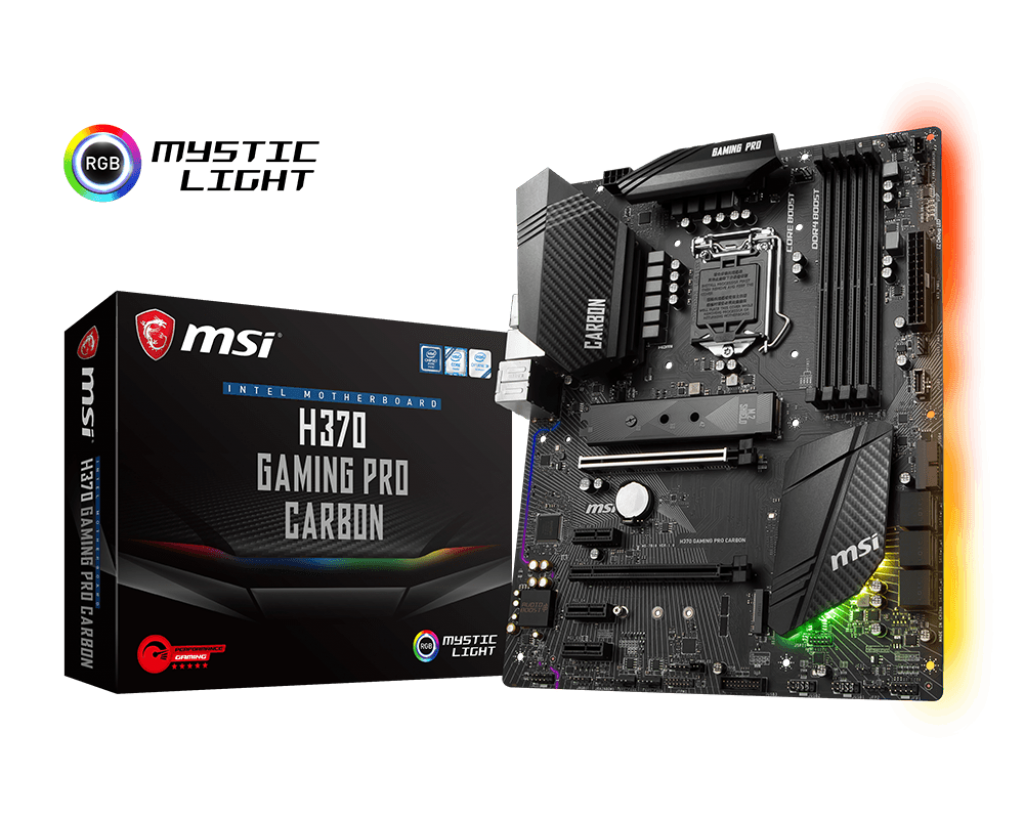 MSI H370 GAMING PRO CARBON LGA 1151 (300 Series) Intel H370 HDMI SATA 6Gb/s ATX Intel Motherboard