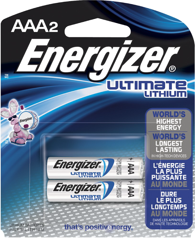 Energizer Ultimate Lithium - AAA Batteries 1.5v AAA FR03 (2 Pack)