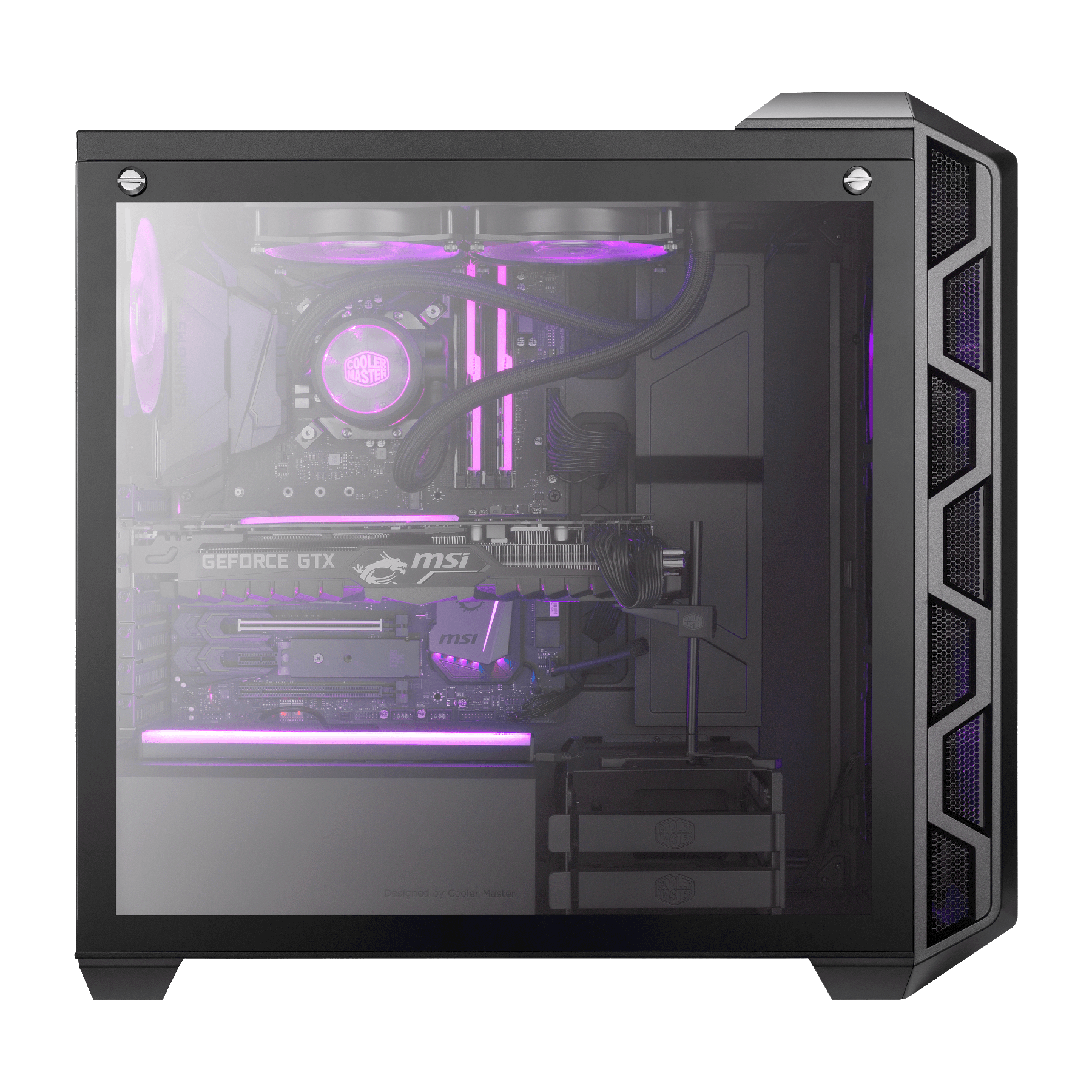 nægte Medalje I tide Cooler Master MasterCase H500 ATX Mid-Tower w/ Tempered Glass Side Panel,  Transparent/ Mesh Front Option, Carrying Handle &amp; 2x 200mm RGB Fans  w/RGB Controller | Help Tech Co. Ltd
