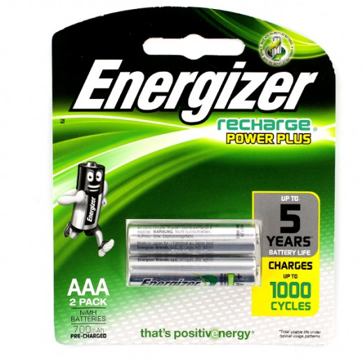 Energizer Recharge Power Plus - AAA Rechargeable Batteries 1.2V AAA HR03 ( 2 Pack )