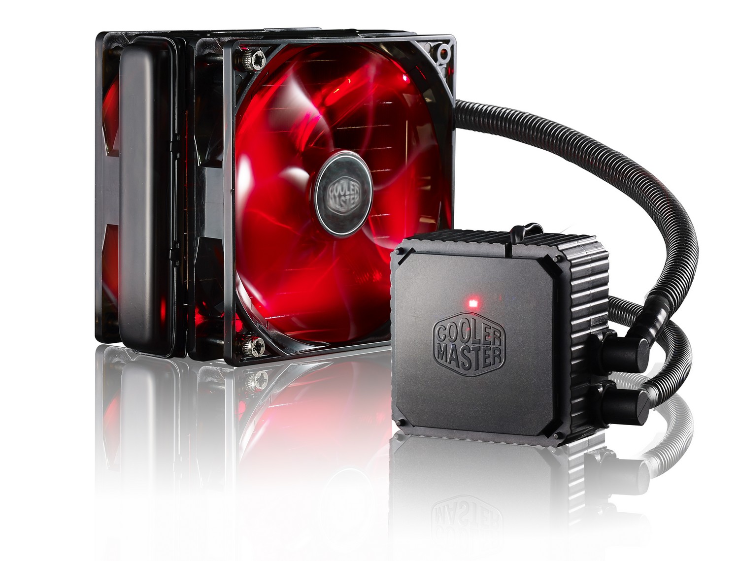 Cooler Master Seidon 120V V3 Plus CPU Liquid Cooler '120mm Radiator , 2x 120mm XtraFlo Fans, Red LED