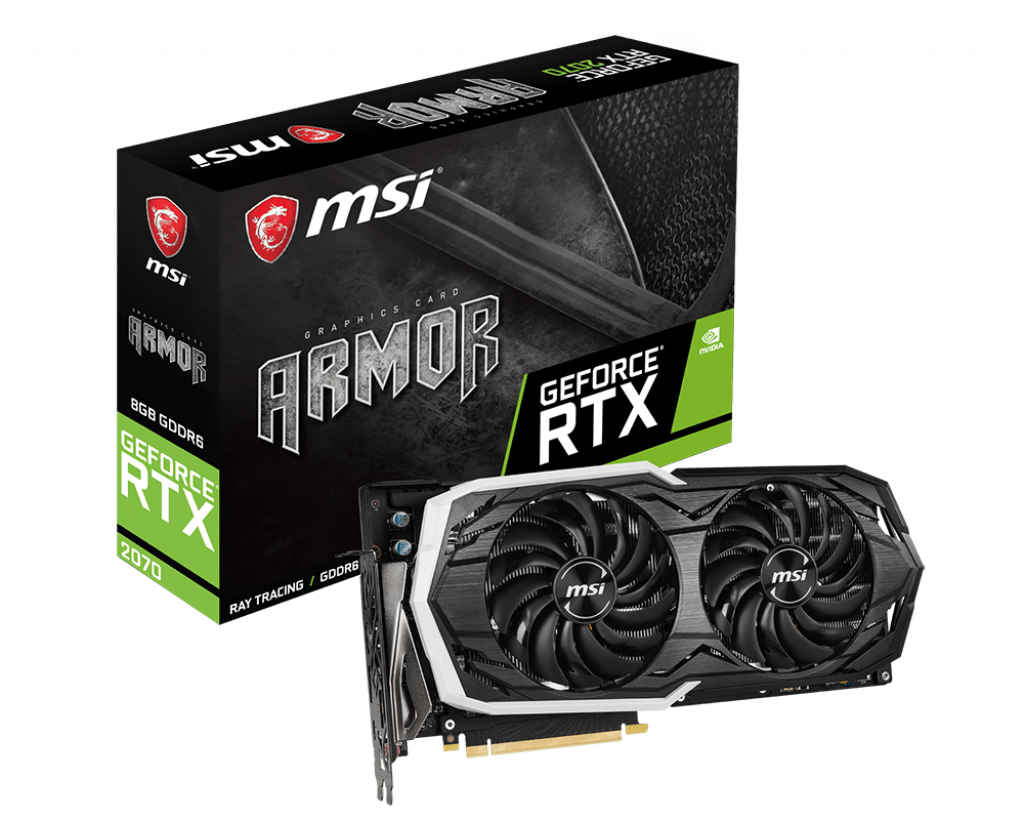 MSI GeForce RTX 2070 DirectX 12 RTX 2070 ARMOR 8G 8GB RGB 256-Bit GDDR6 PCI Express 3.0 x16 HDCP Ready Video Card