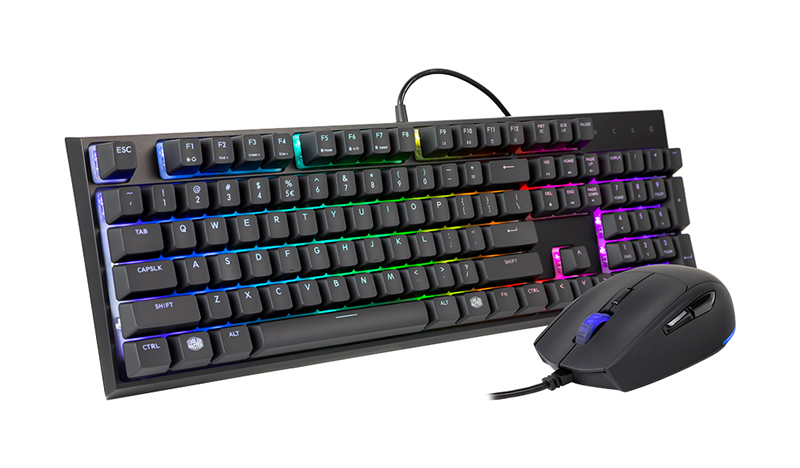 Cooler Master MasterSet MS120 Gaming Keyboard & Mouse Combo, Floating, Clicky Full RGB LED Backlit, On the Fly
