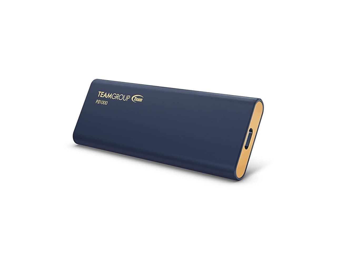 TEAMGROUP PD1000 1TB Aluminum Portable External Solid State Drive SSD, Read up to 1000MB/s, USB-C, USB A 3.2 Gen 2, Waterproof, Dustproof (IP68), Shockproof, Pressure Resistant (T8FED6001T0C108)