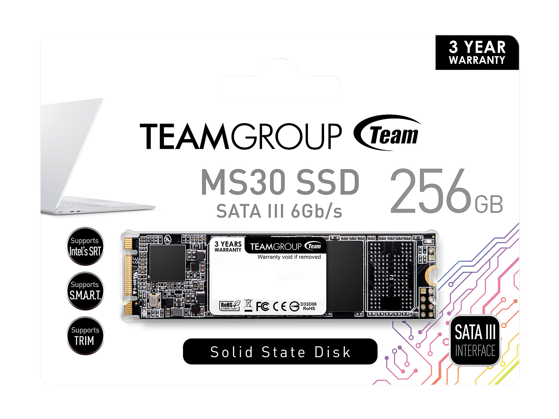 Team Group MS30 M.2 2280 256GB SATA III TLC Internal Solid State 