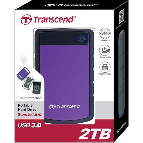 Transcend 2TB StoreJet 25H3 Anti-Shock External Hard Drive