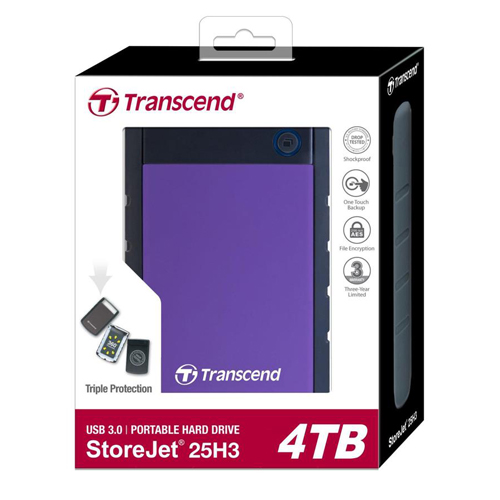 Transcend 4TB StoreJet 25H3 Anti-Shock External Hard Drive