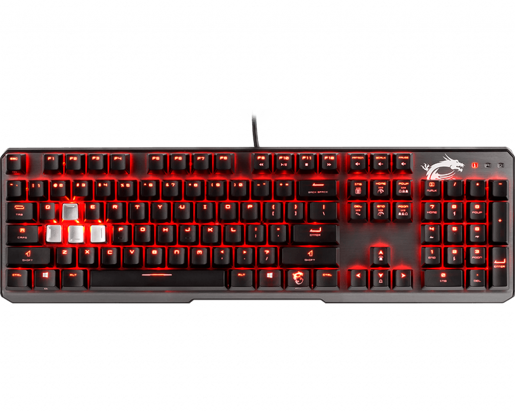 MSI Vigor GK60 CR US Gaming Keyboard with Cherry MX Red Switch and Red Backlight