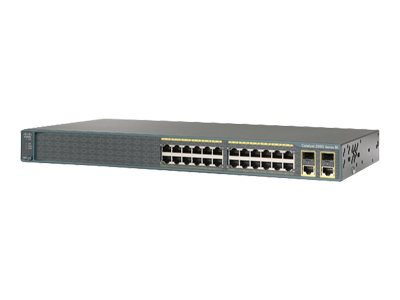 Cisco Catalyst 2960-Plus 24PC-S - Switch - Managed - 24 x 10/100 (PoE) + 2 x combo Gigabit SFP - rack-mountable - PoE (370 W)