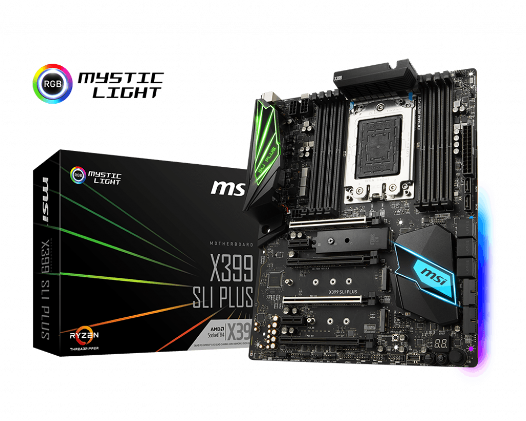 MSI X399 SLI Plus Gaming AMD Ryzen ThreadRipper DDR4 VR Ready HDMI USB 3 SLI Crossfire ATX Motherboard