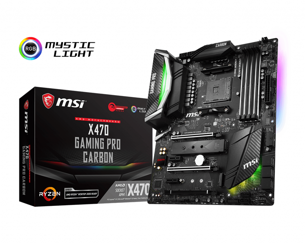 MSI Performance Gaming AMD X470 Ryzen 2 AM4 DDR4 Onboard Graphics SLI ATX Motherboard (X470 Gaming PRO Carbon)